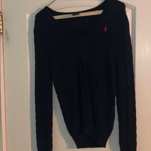 Navy Polo Ralph Lauren V-neck Sweater